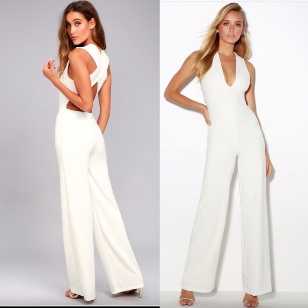 Lulu’s I Thinking Out Loud White Jumpsuit